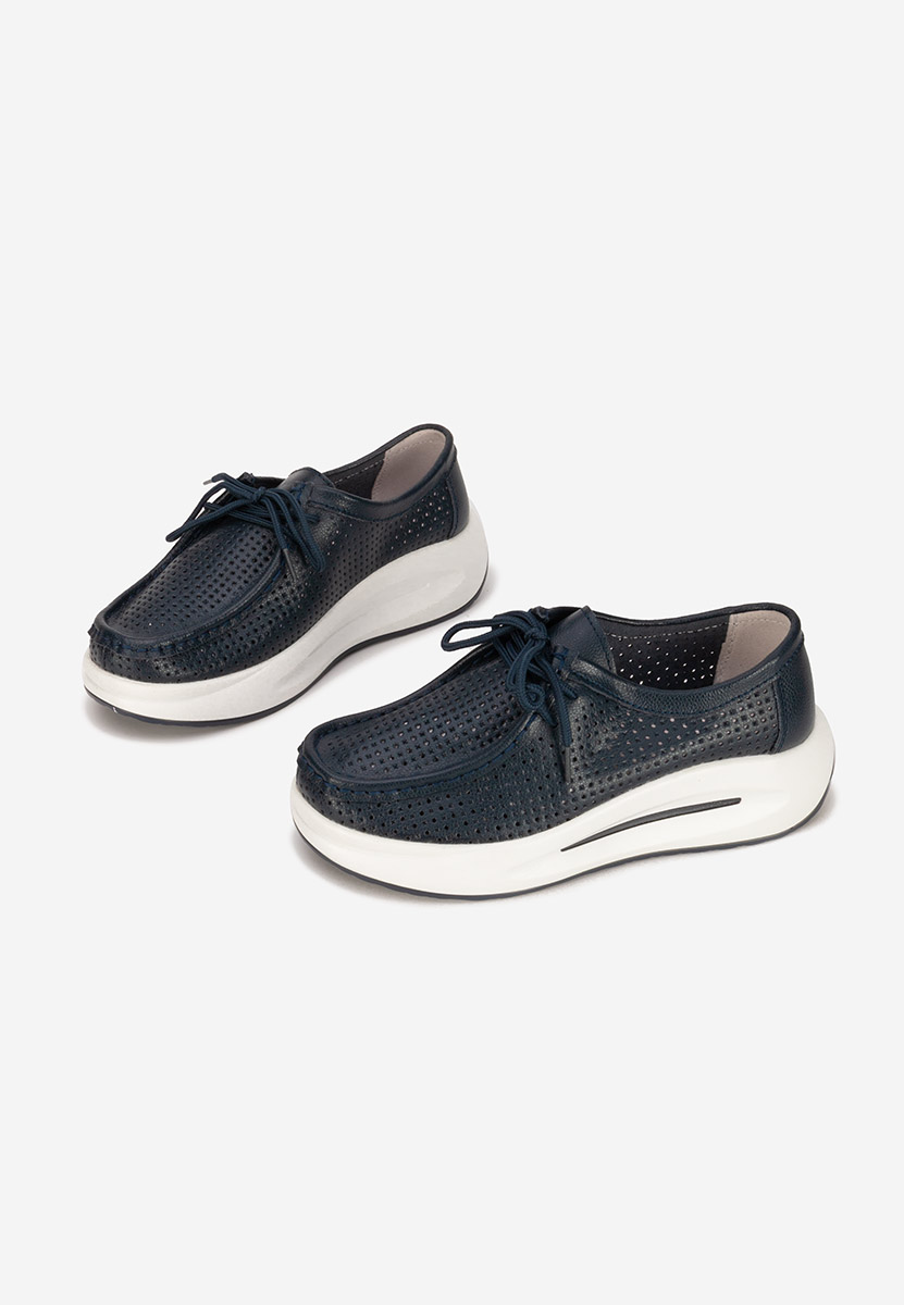 Mocassini donna pelle Eveliana blu marine