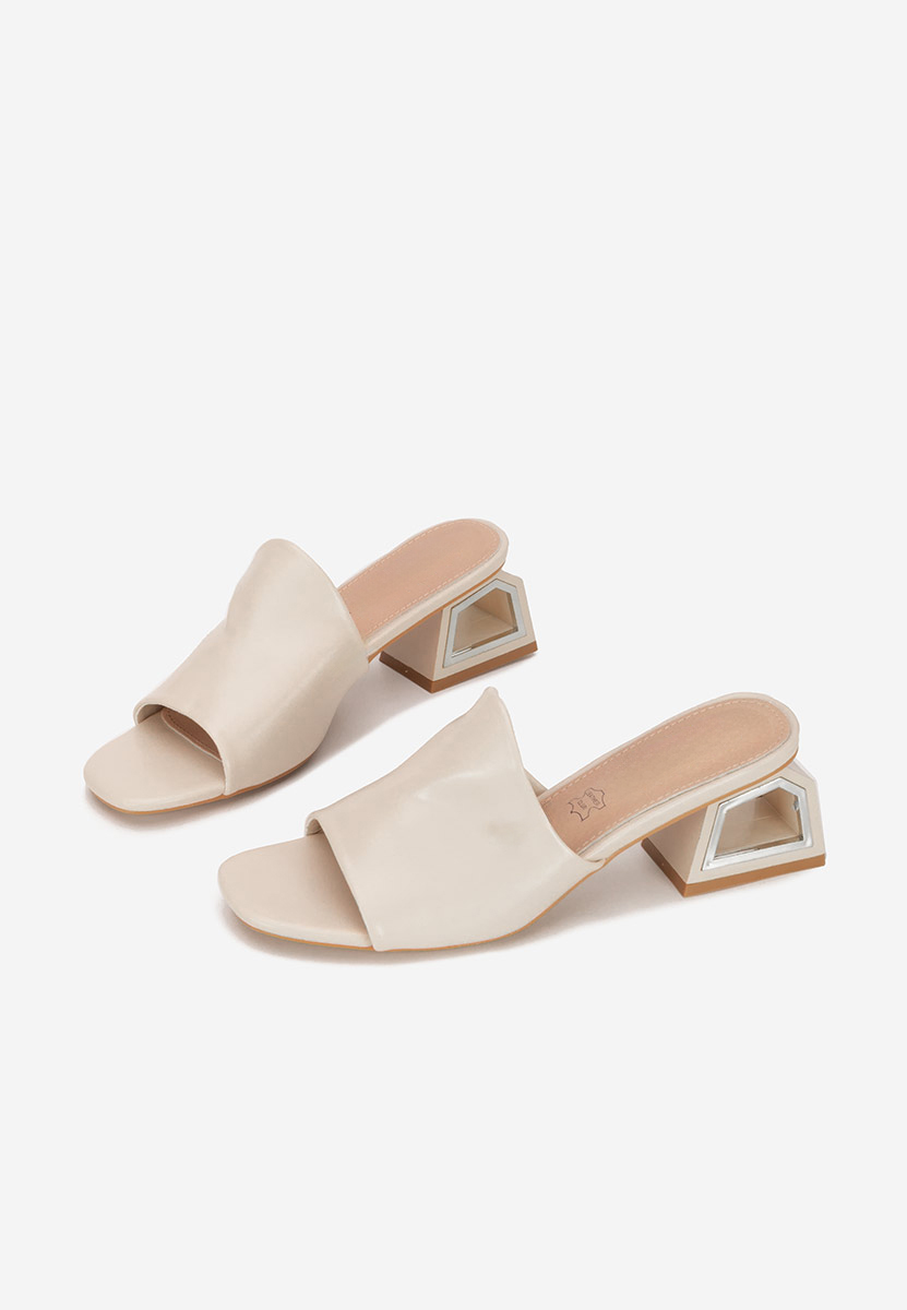 Ciabatte con tacco Alesandria beige