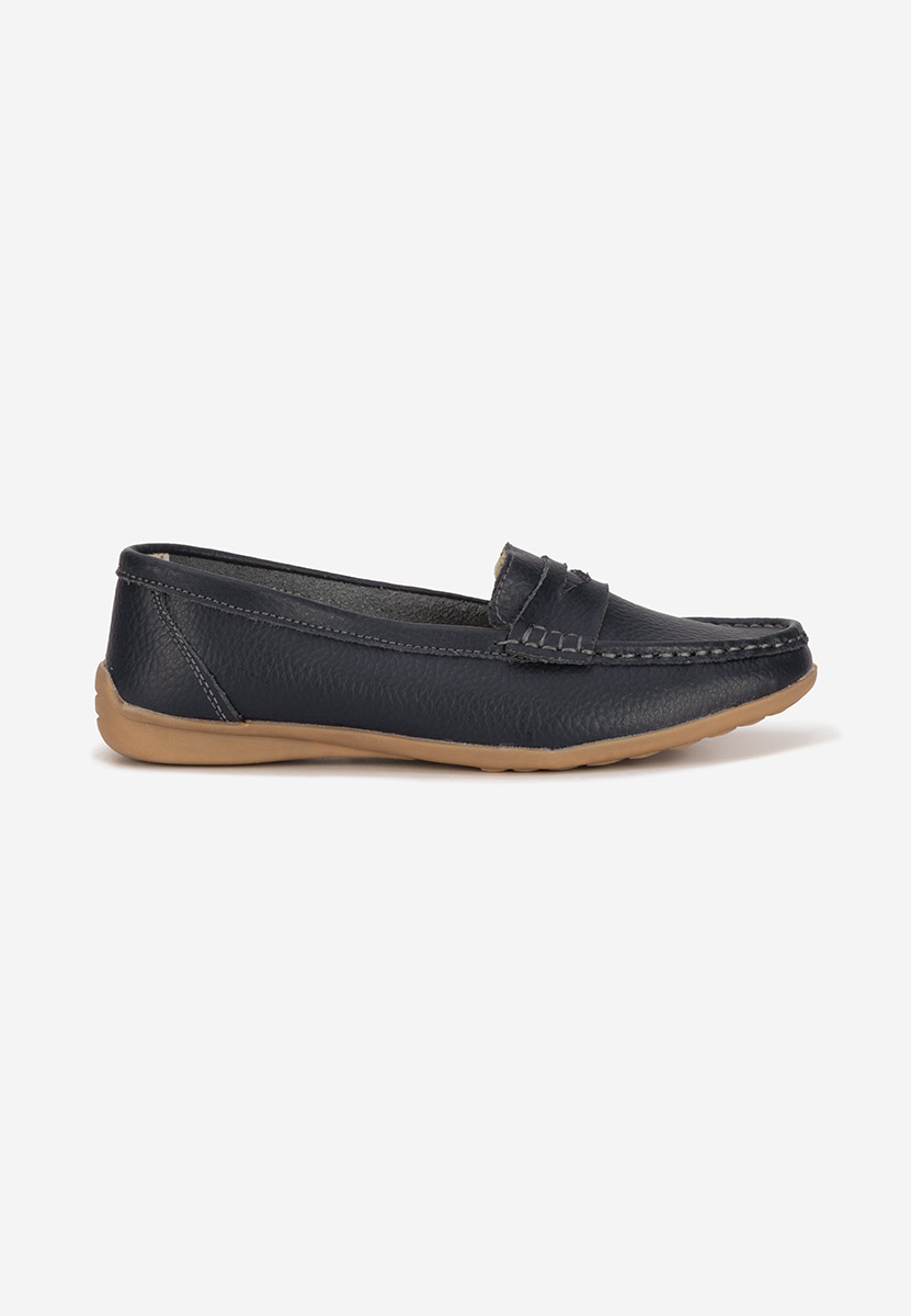 Mocassini donna pelle Cheria blu marine