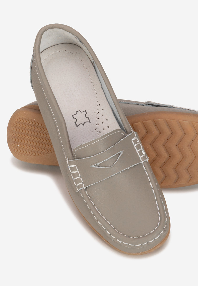 Mocassini donna pelle Cheria grigio