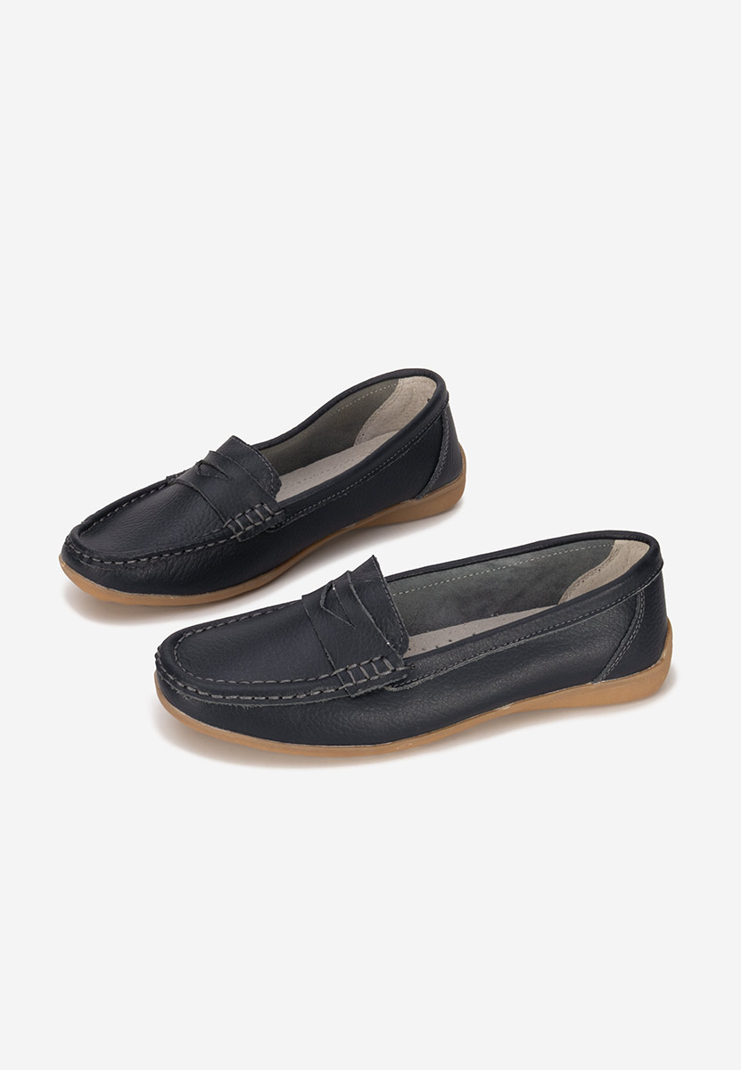 Mocassini donna pelle Cheria blu marine