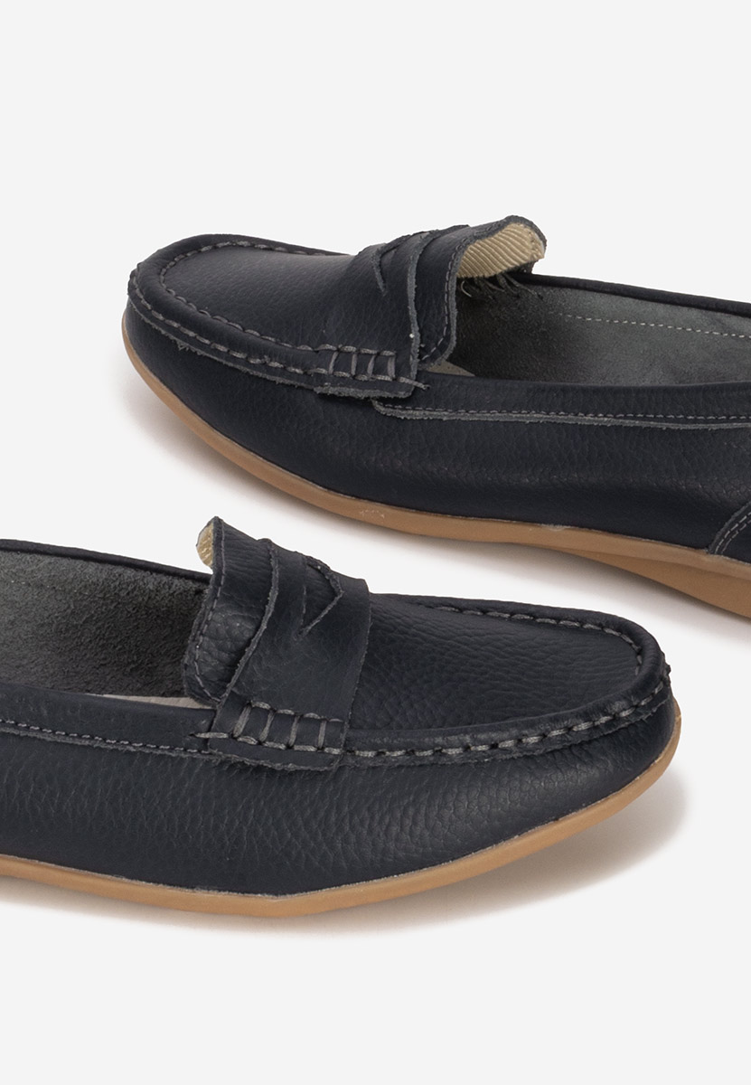 Mocassini donna pelle Cheria blu marine