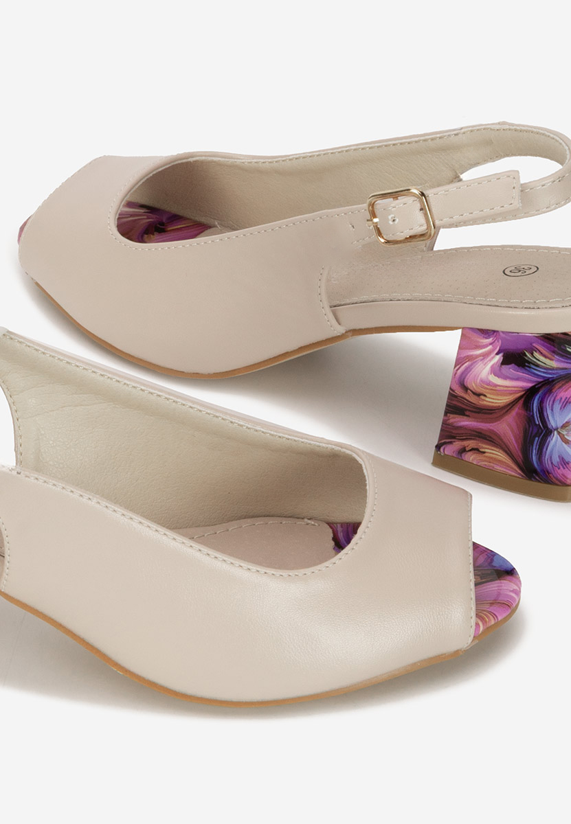 Sandali con tacco largo Trivaya V2 beige