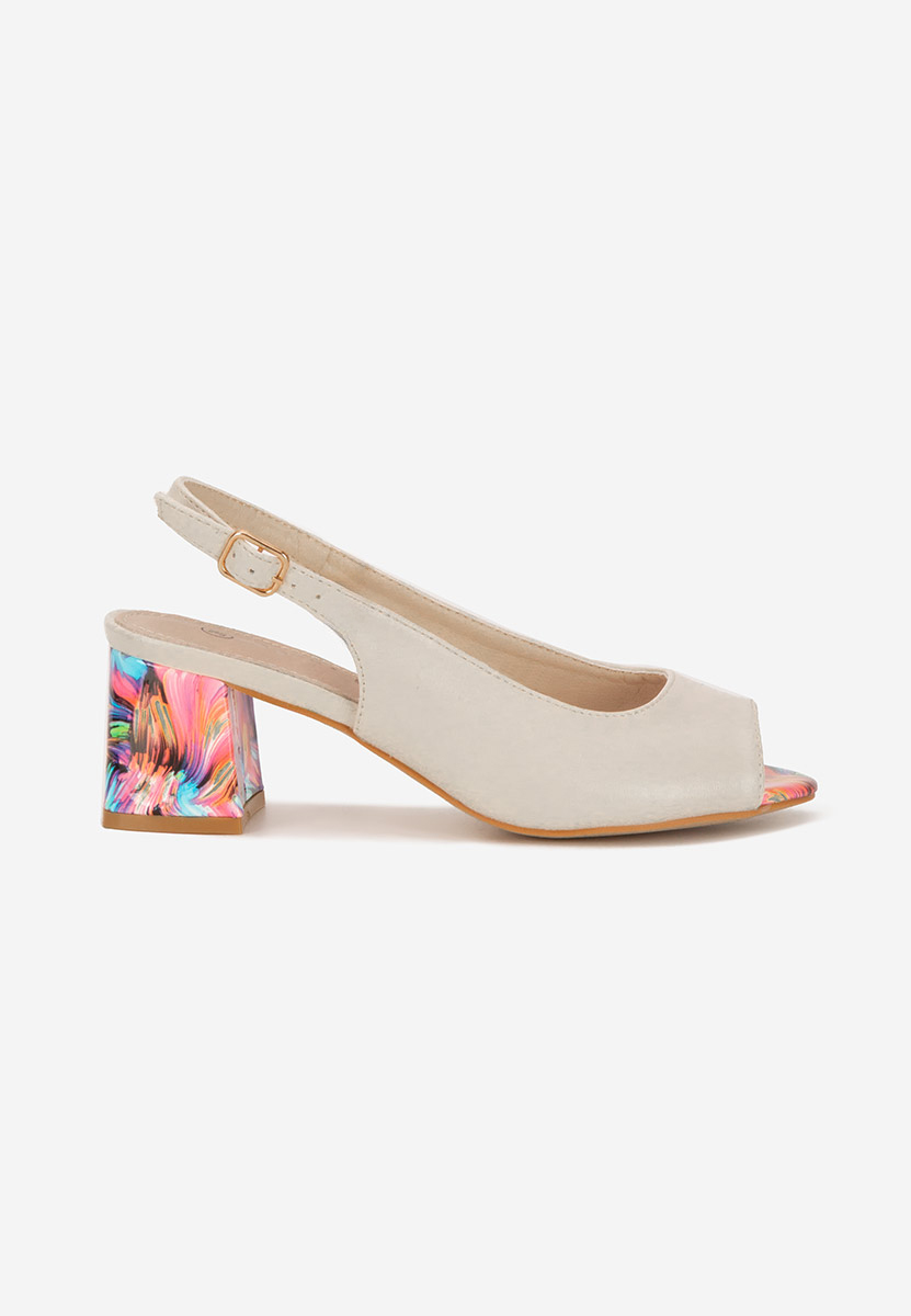 Sandali con tacco largo Trivaya beige