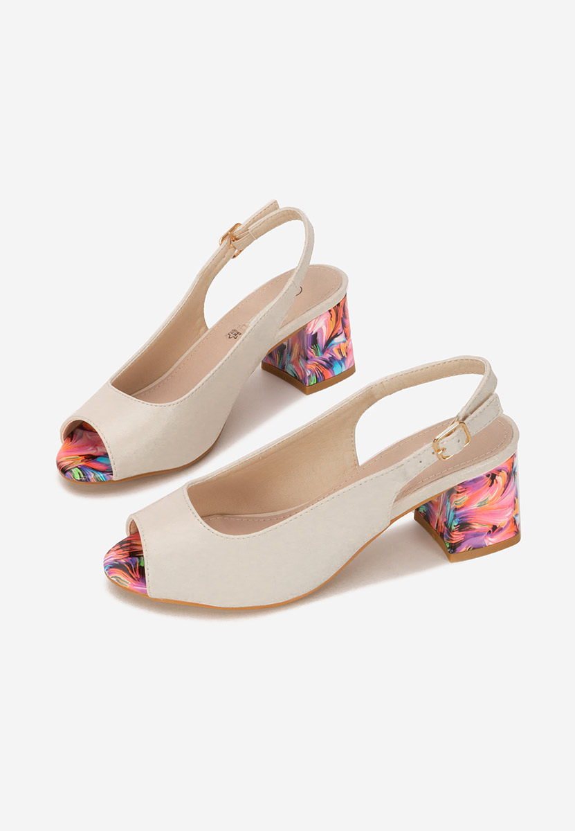 Sandali con tacco largo Trivaya beige