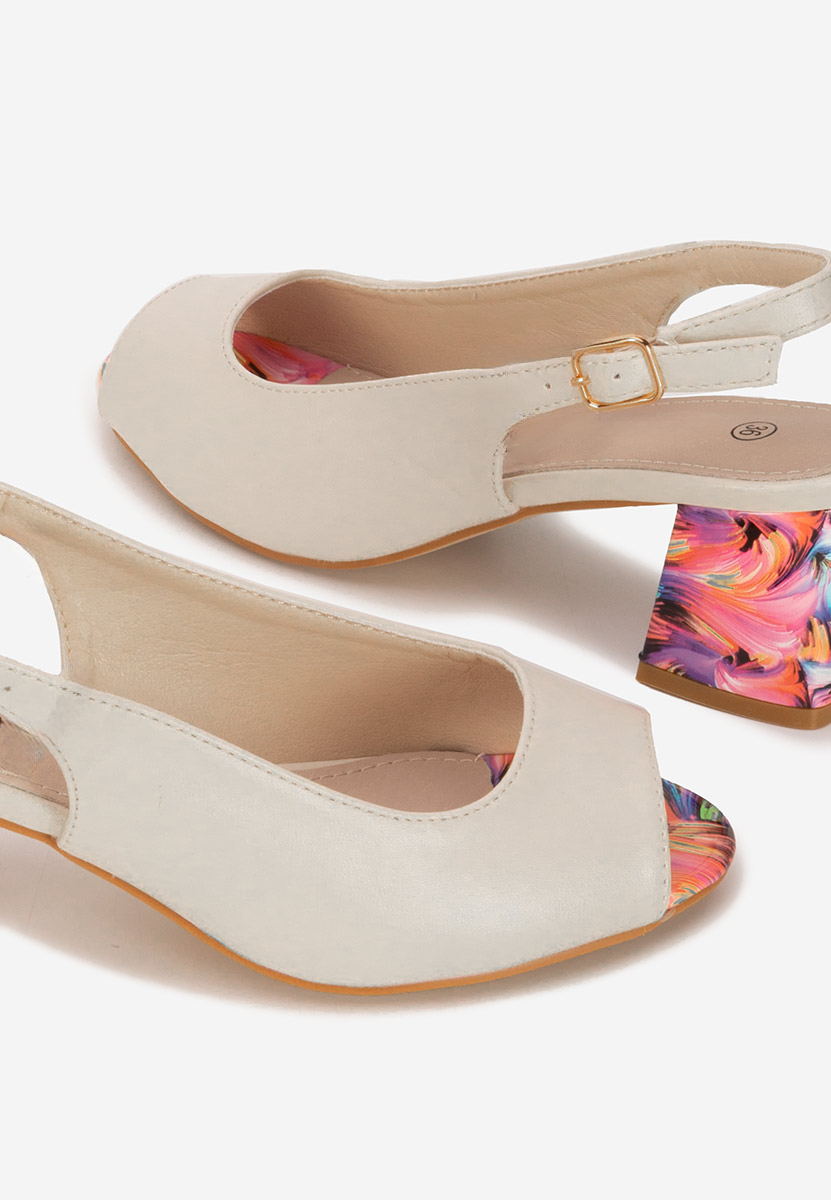 Sandali con tacco largo Trivaya beige