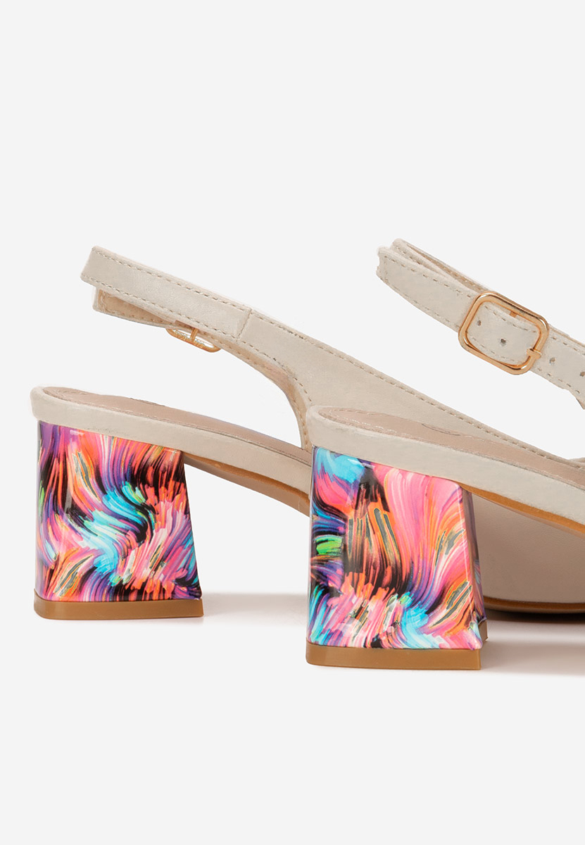 Sandali con tacco largo Trivaya beige