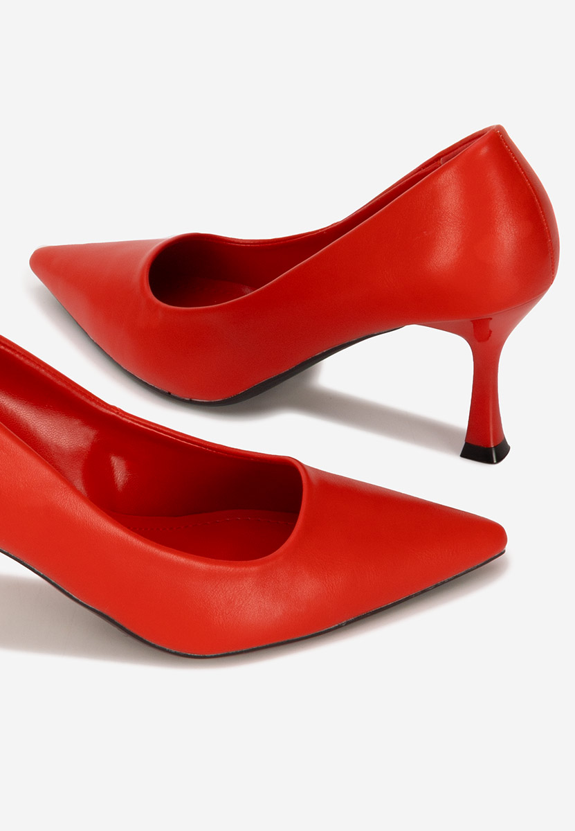 Décolleté tacco largo Amadea rosso