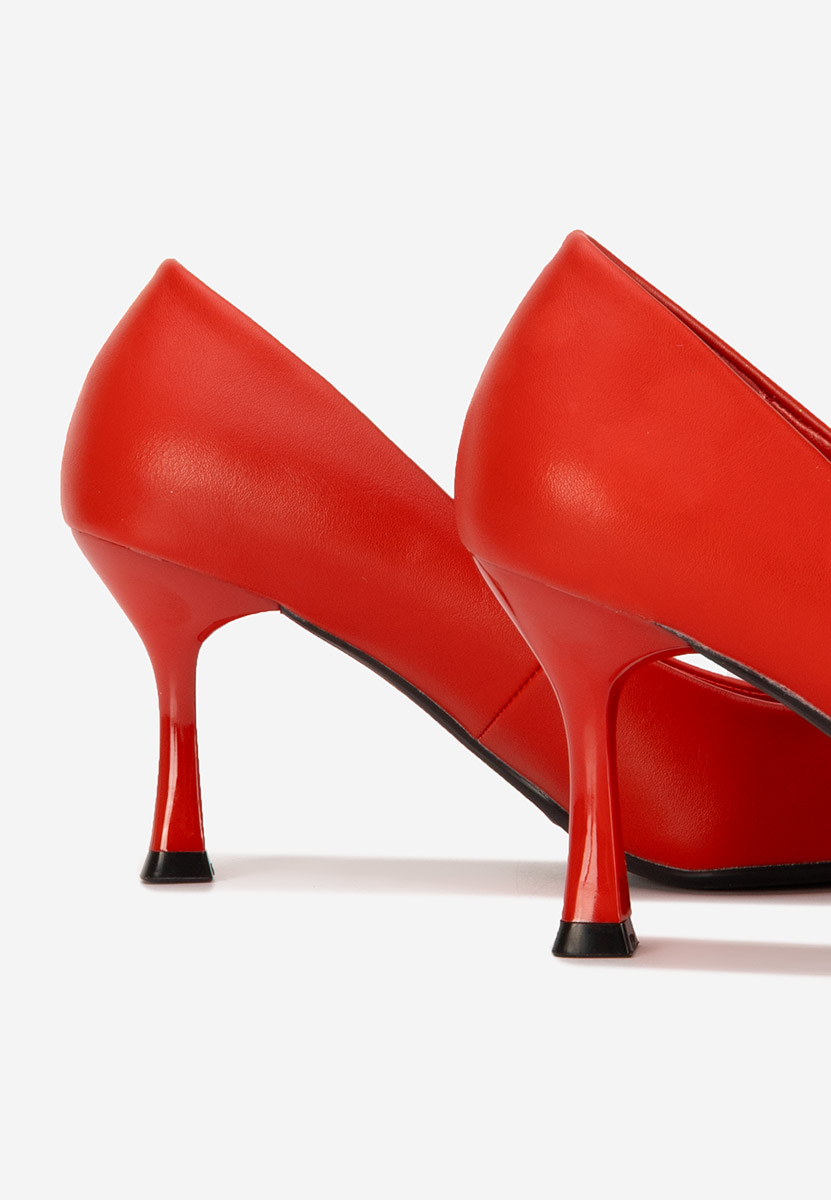 Décolleté tacco largo Amadea rosso