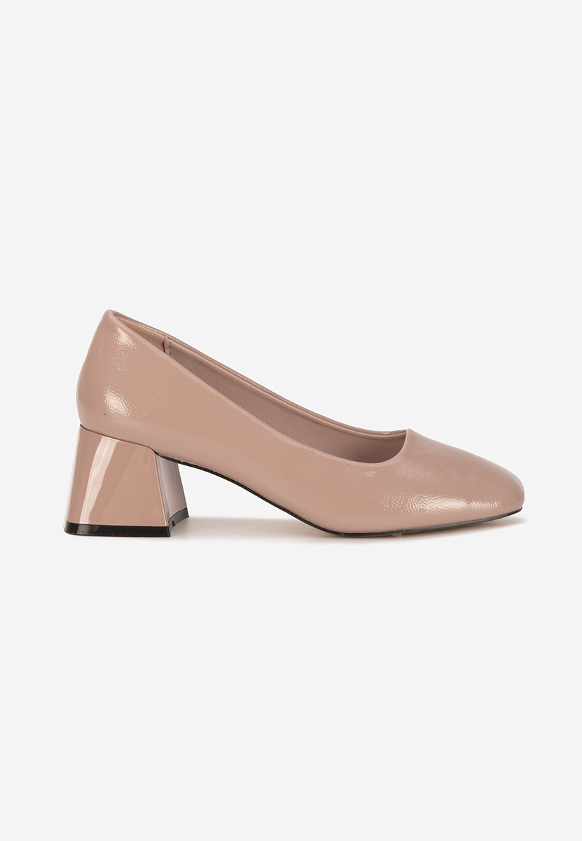 Décolleté in vernice Mesena beige