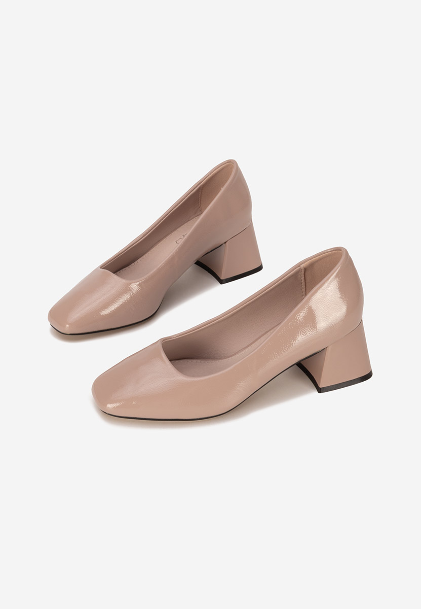 Décolleté in vernice Mesena beige