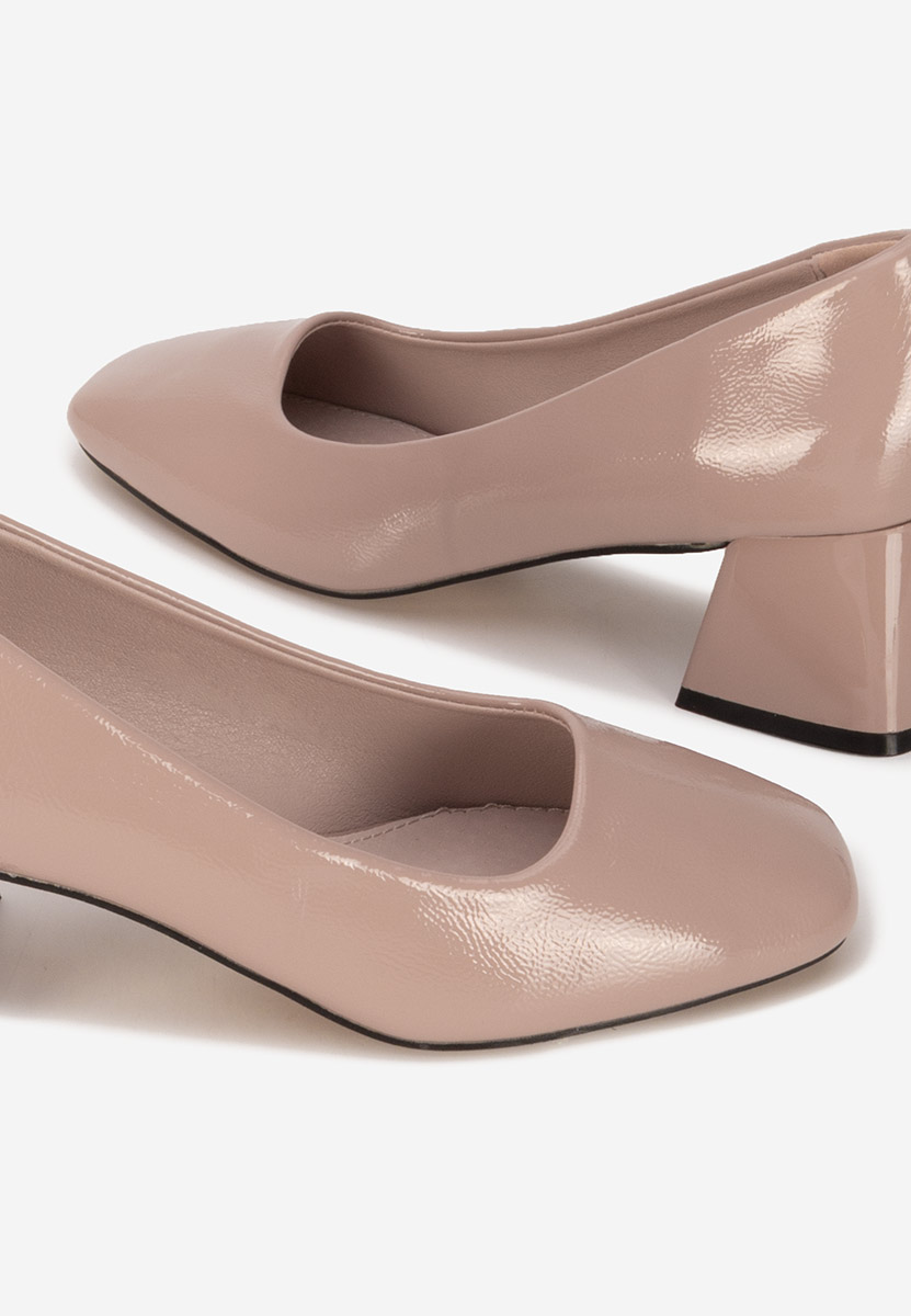Décolleté in vernice Mesena beige