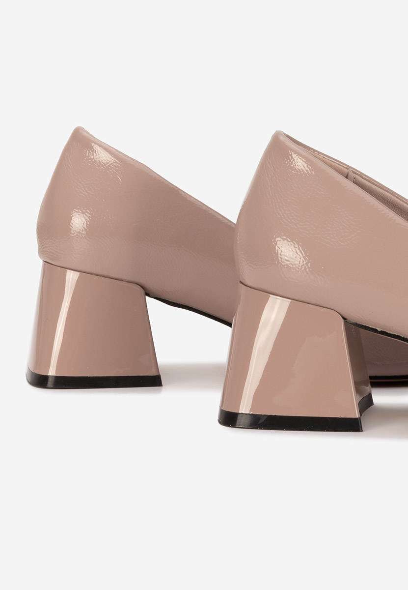 Décolleté in vernice Mesena beige