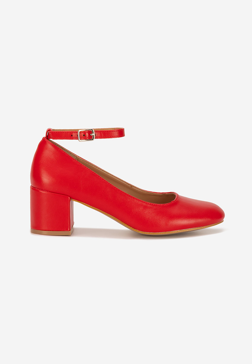 Décolleté con cinturino Allisa rosso