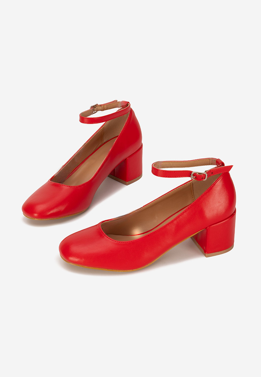 Décolleté con cinturino Allisa rosso