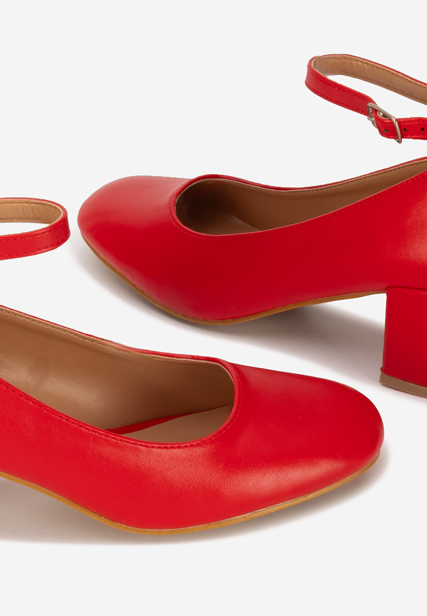 Décolleté con cinturino Allisa rosso