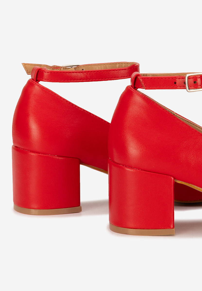 Décolleté con cinturino Allisa rosso