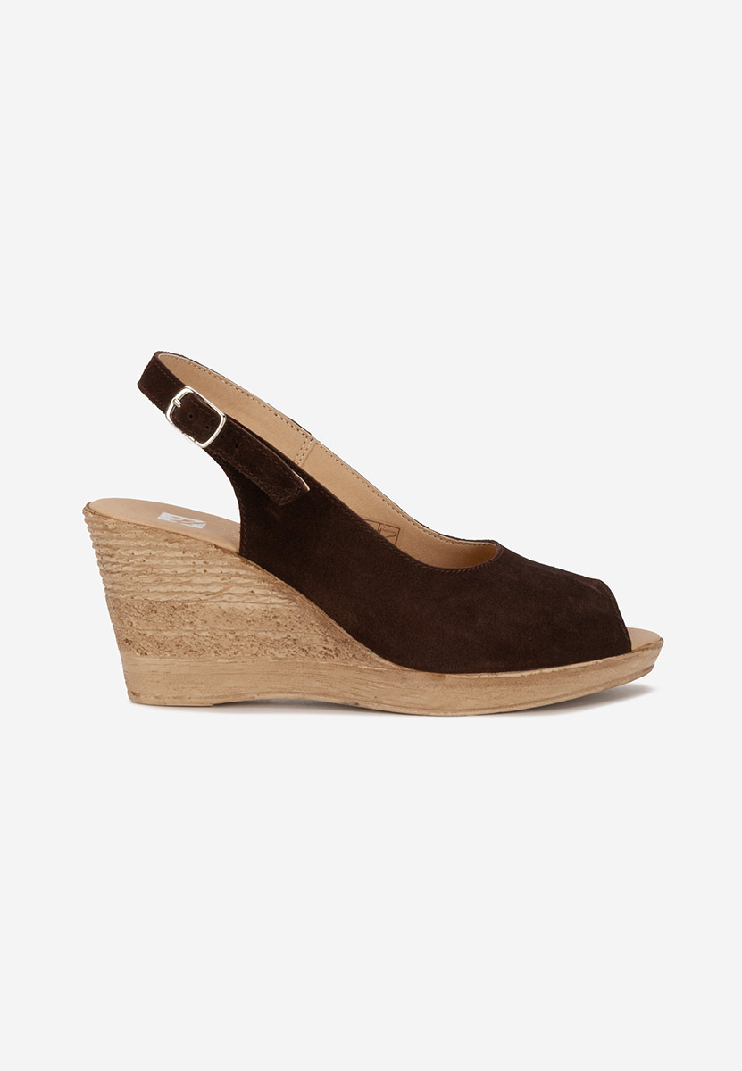 Sandali con zeppa cuoio Anelka V2 marrone