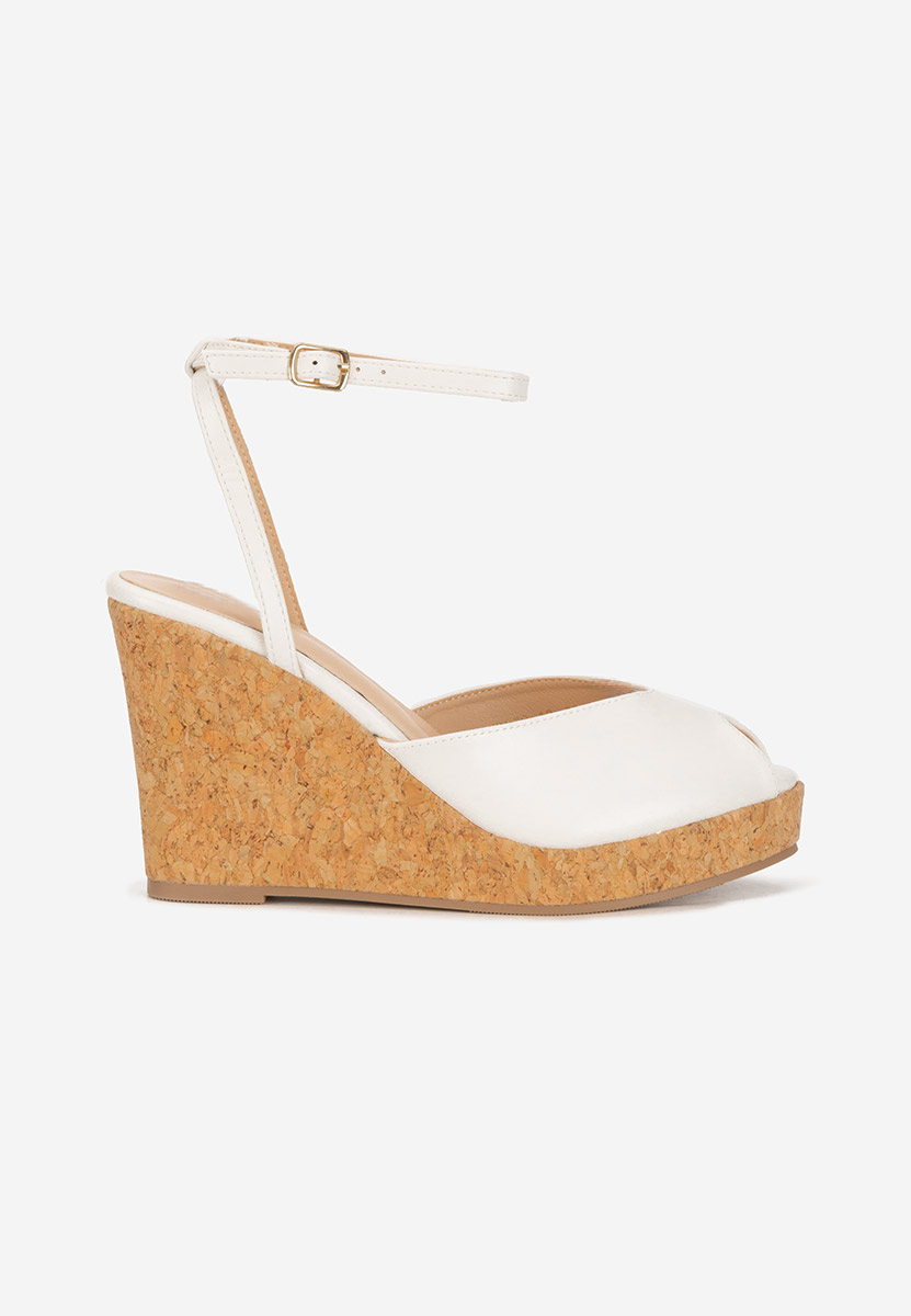 Sandali con zeppa Fabiania bianchi