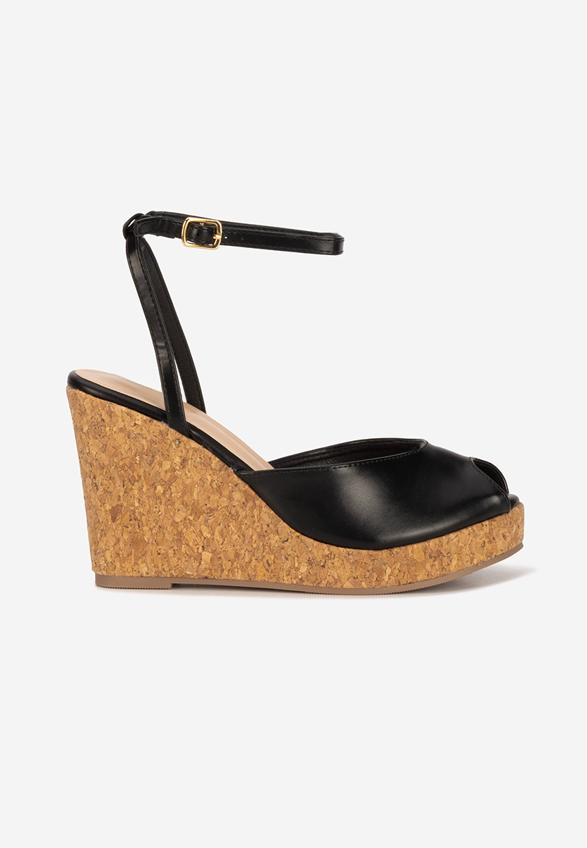 Sandali con zeppa Fabiania nero