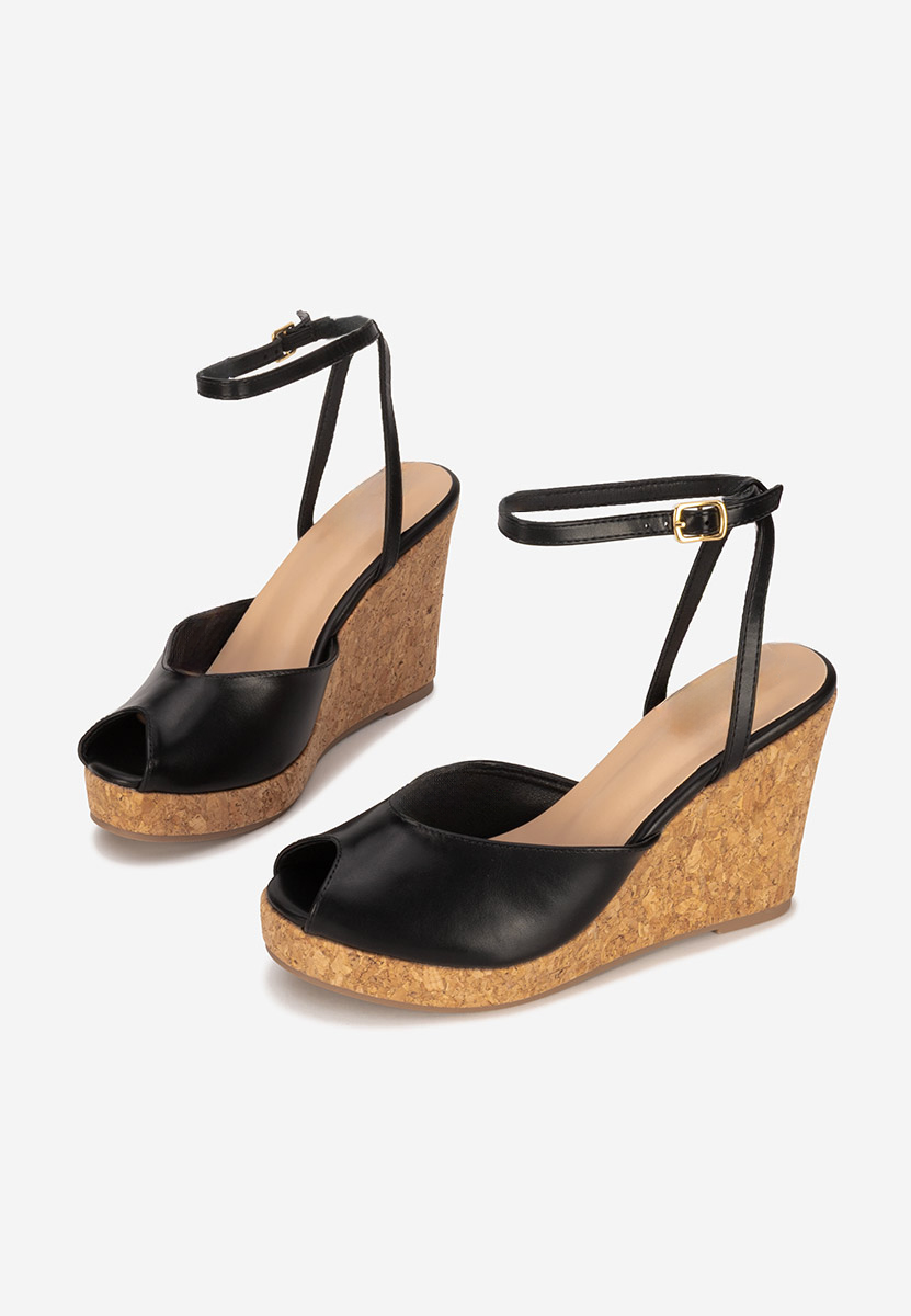 Sandali con zeppa Fabiania nero