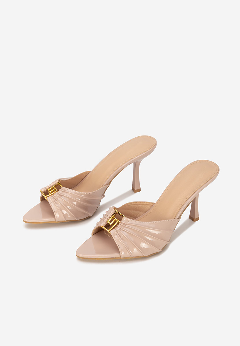 Ciabatte con tacco Lietna beige