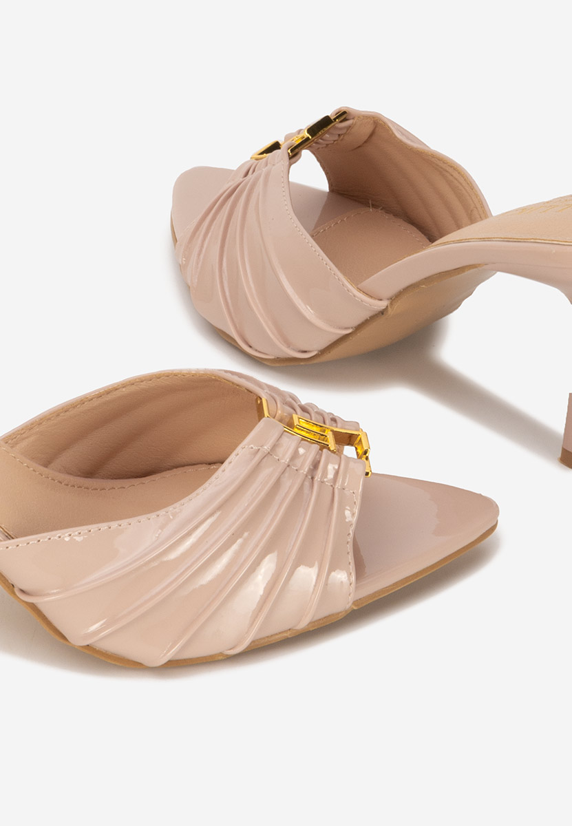 Ciabatte con tacco Lietna beige