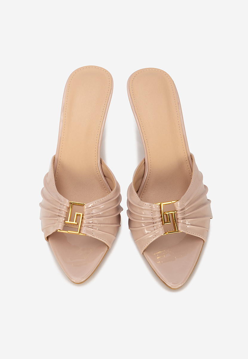 Ciabatte con tacco Lietna beige