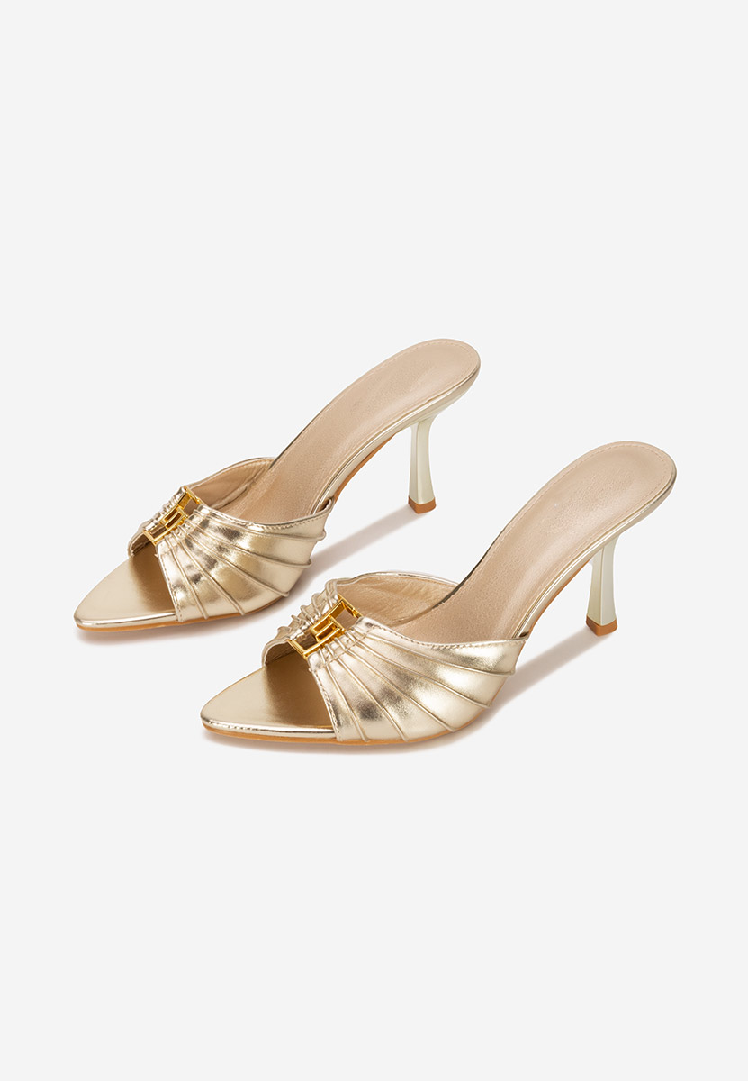 Ciabatte con tacco Lietna oro