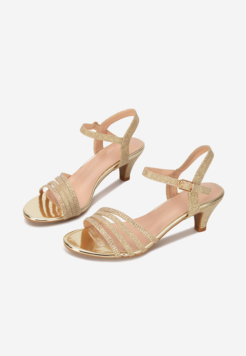 Sandali con tacco basso Dennisa oro