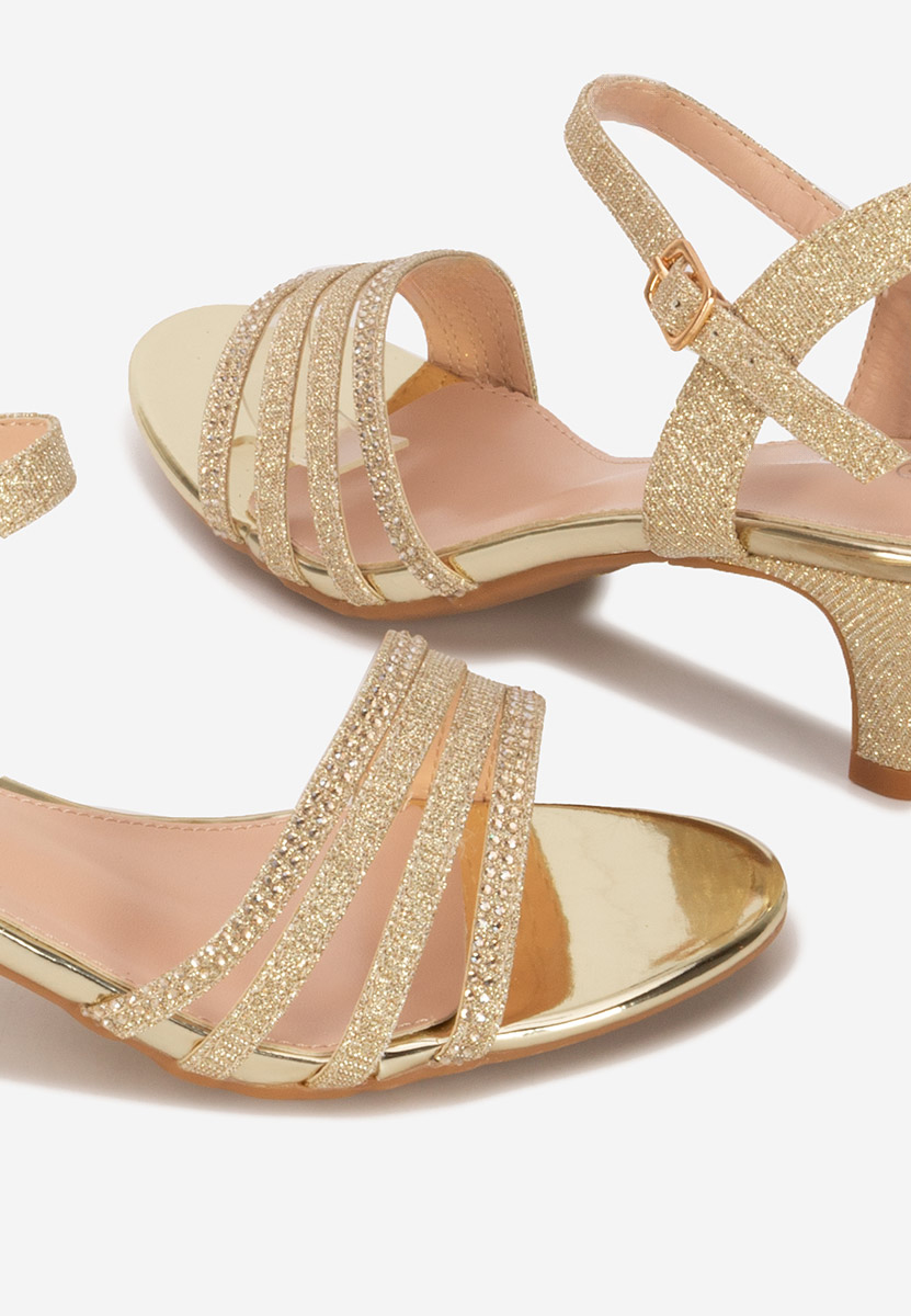 Sandali con tacco basso Dennisa oro