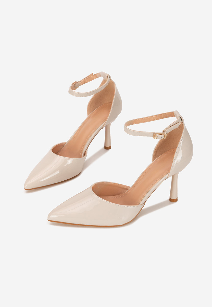 Décolleté in vernice Carliena beige