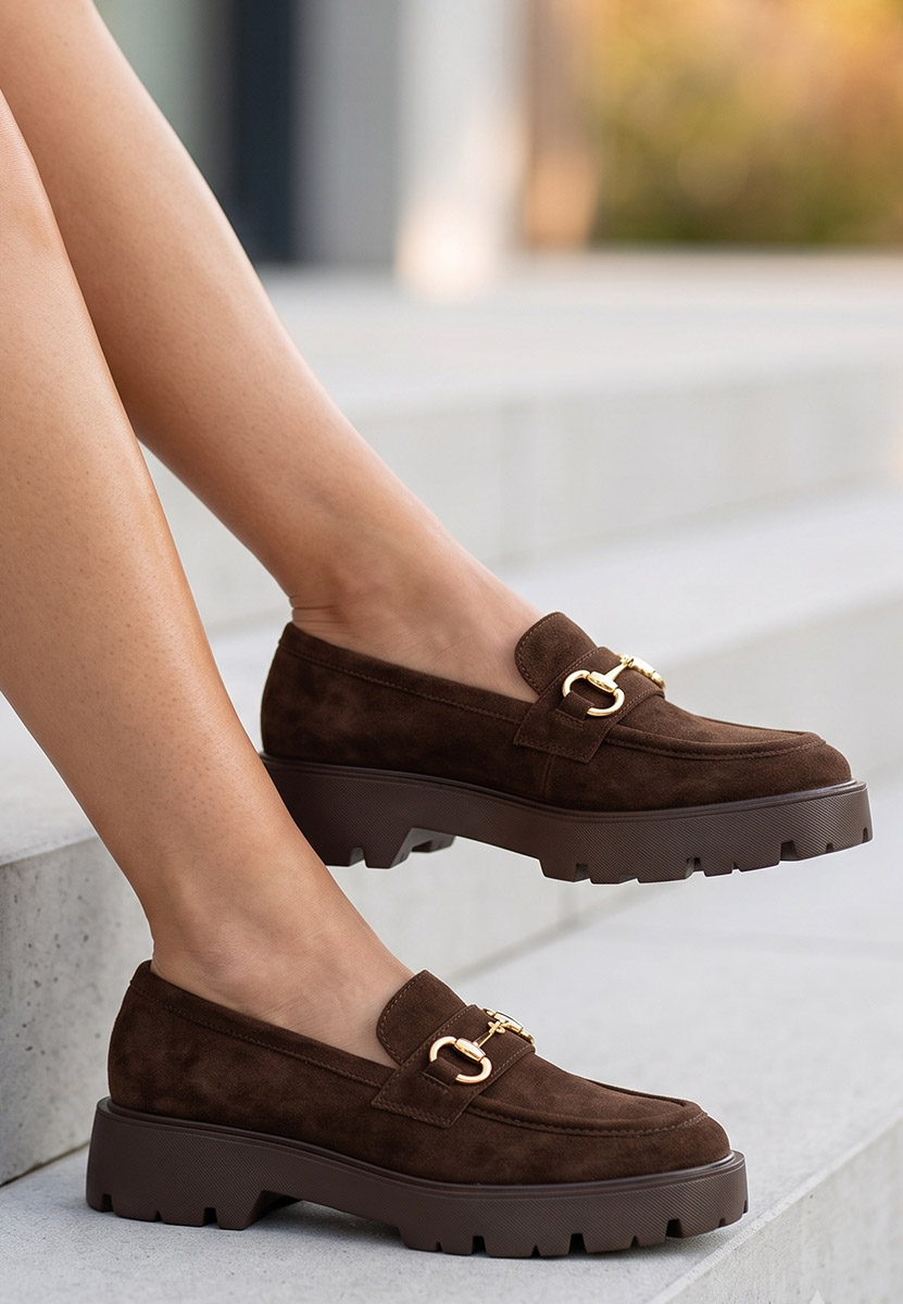Mocassini con plateau Belvina marrone