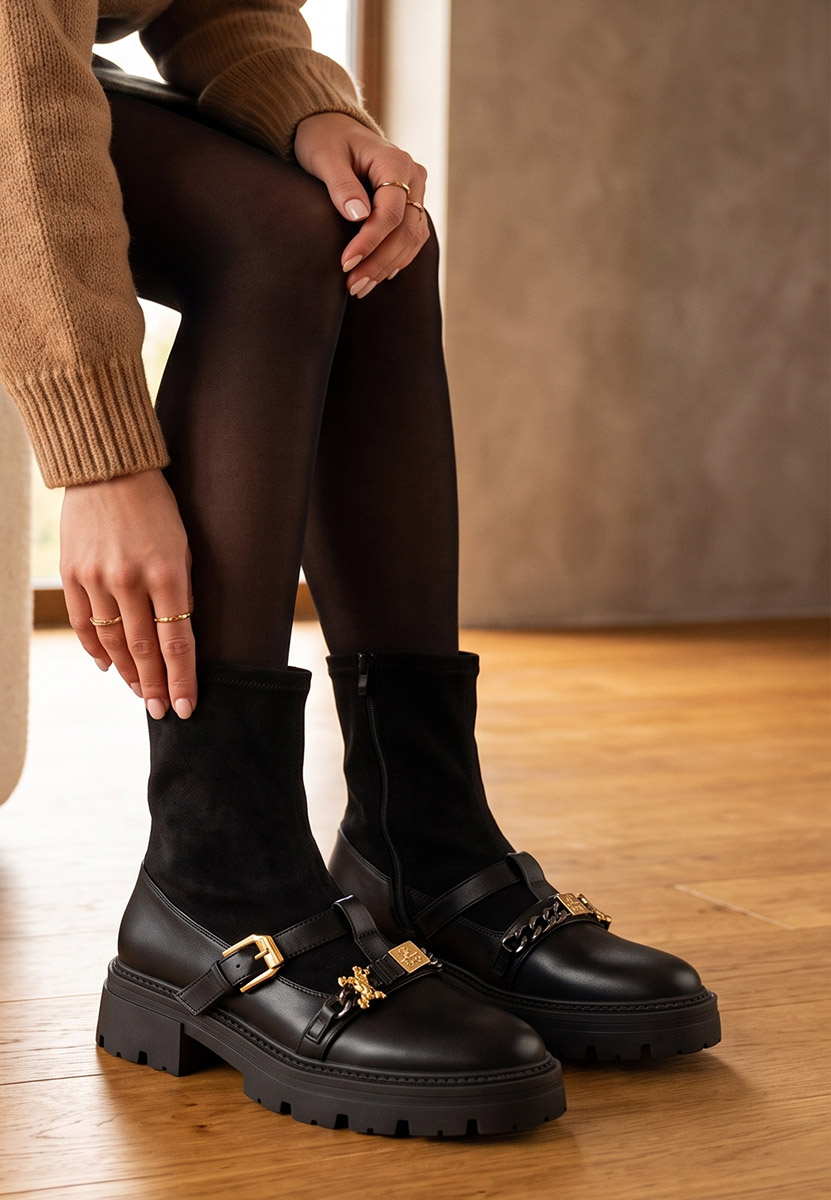 Stivaletti con plateau Vuliana nero