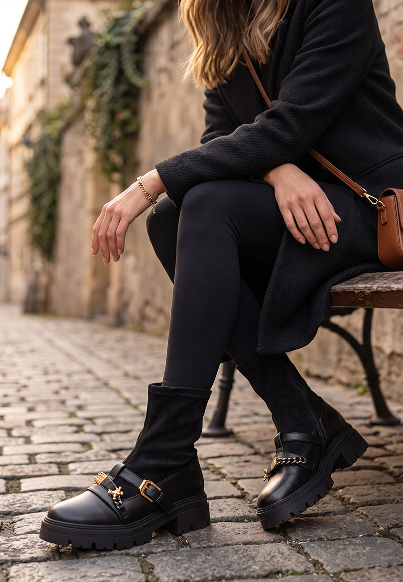 Stivaletti con plateau Vuliana nero