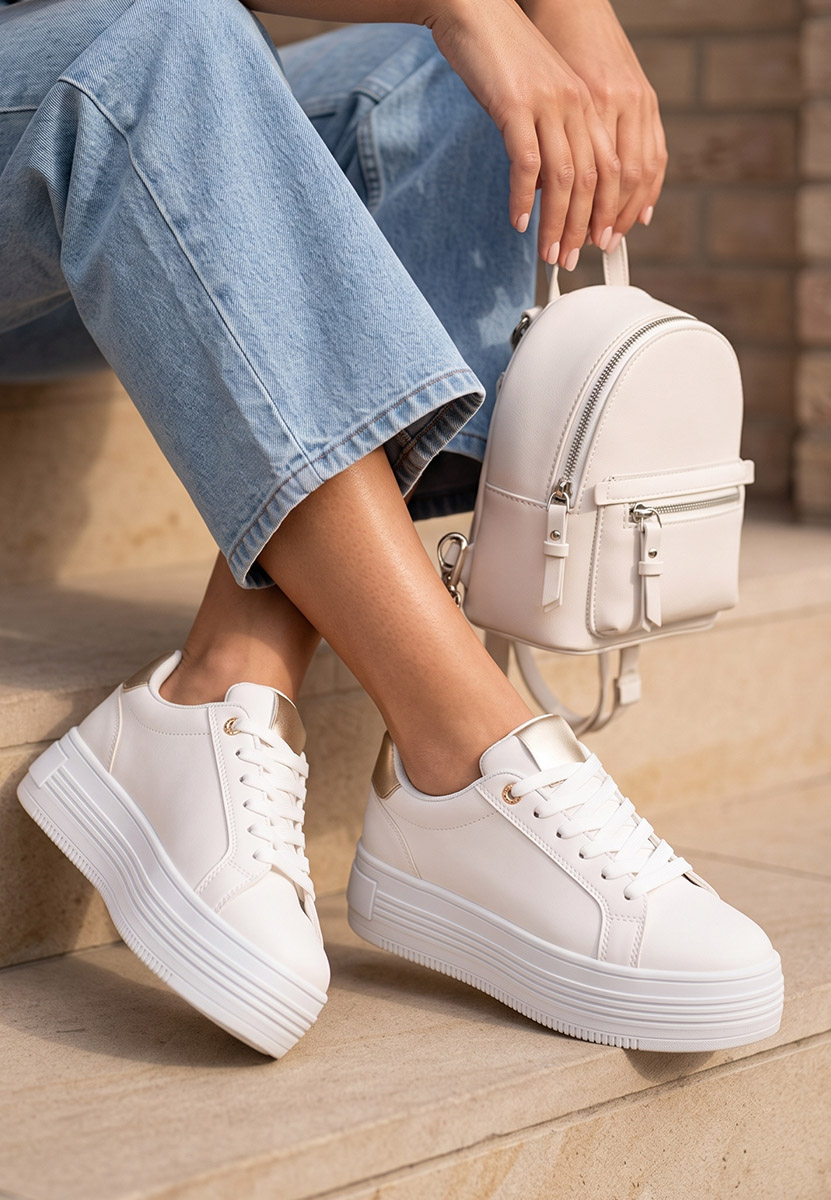 Sneakers con plateau Sidoneya V3 bianchi