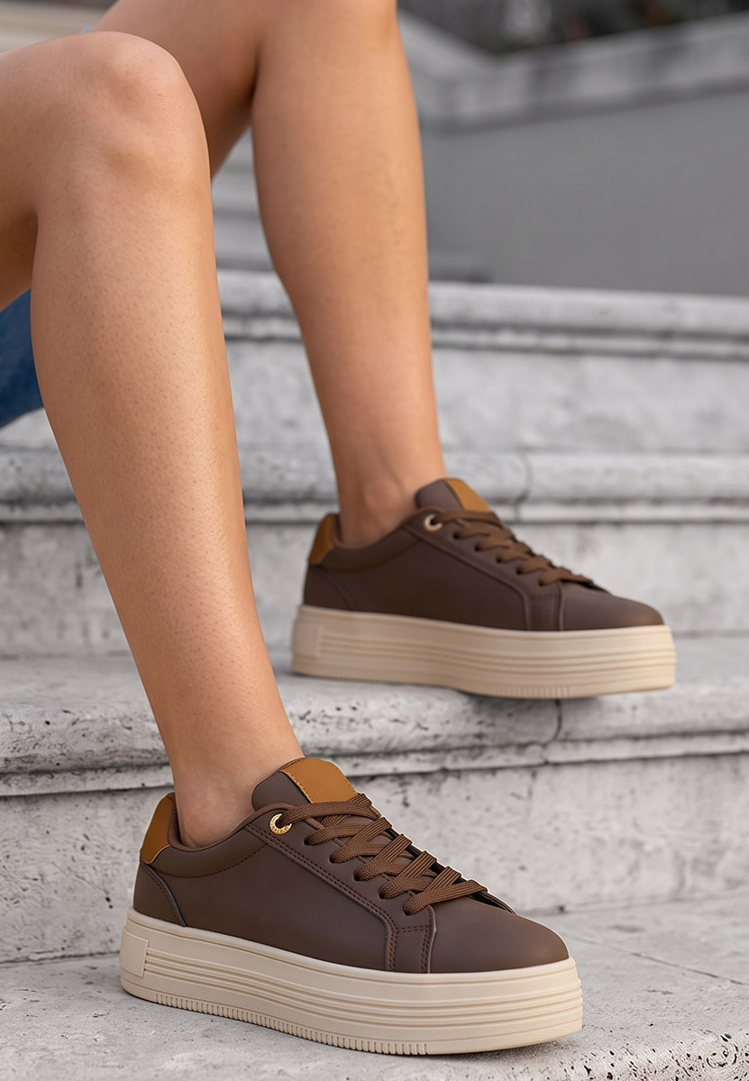 Sneakers con plateau Sidoneya marrone