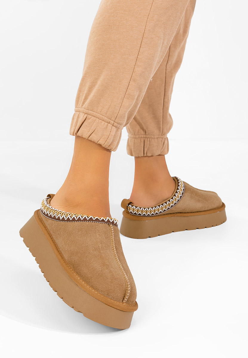 Zoccoli pelle Alorra camel