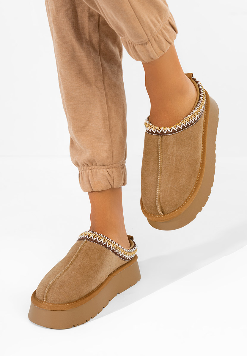 Zoccoli pelle Alorra camel