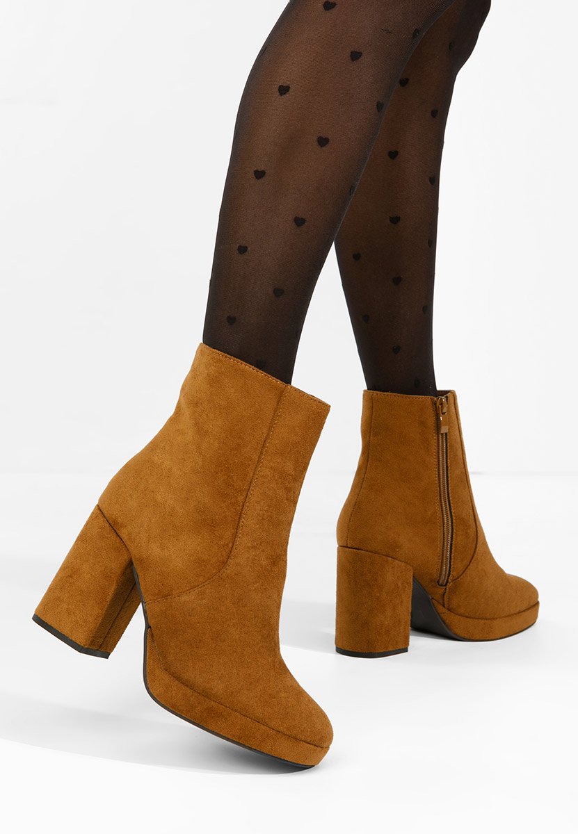 Tronchetti con tacco largo Sylvana camel