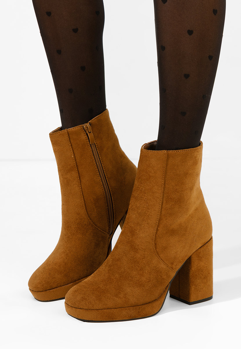 Tronchetti con tacco largo Sylvana camel