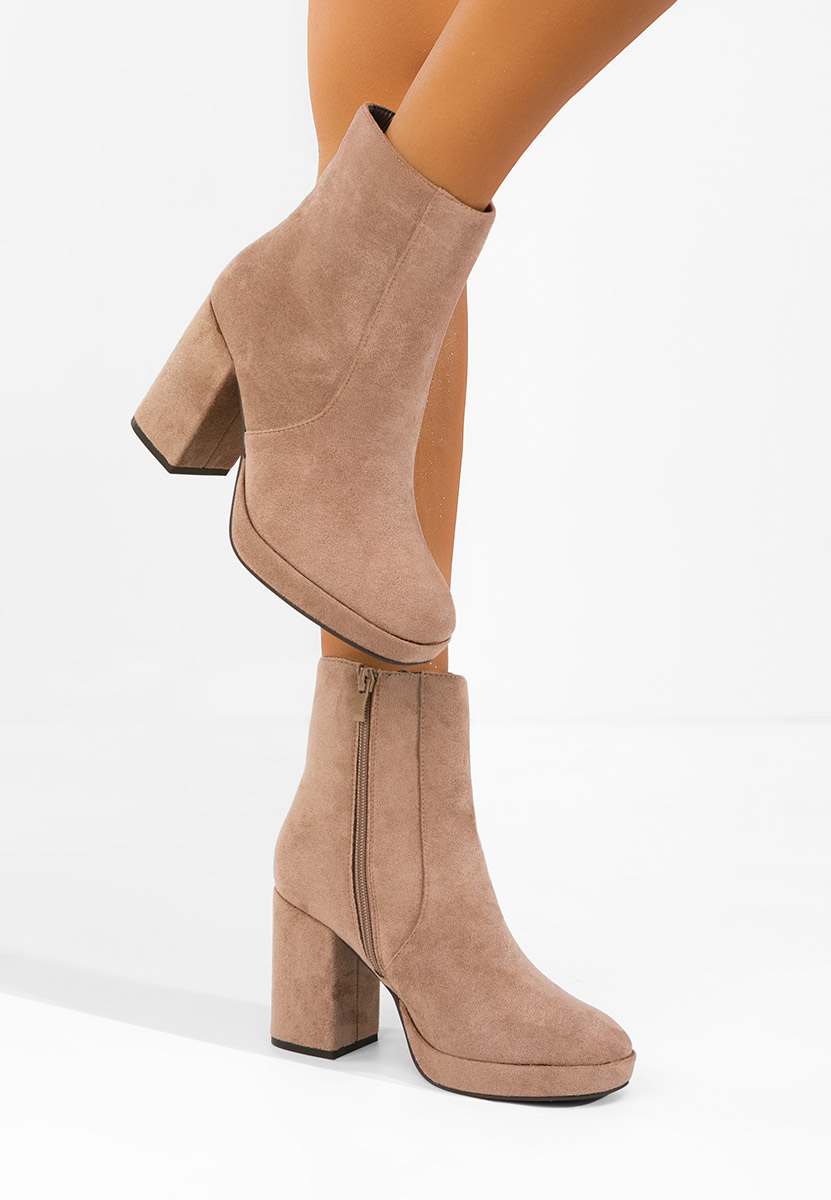 Tronchetti con tacco largo Sylvana beige