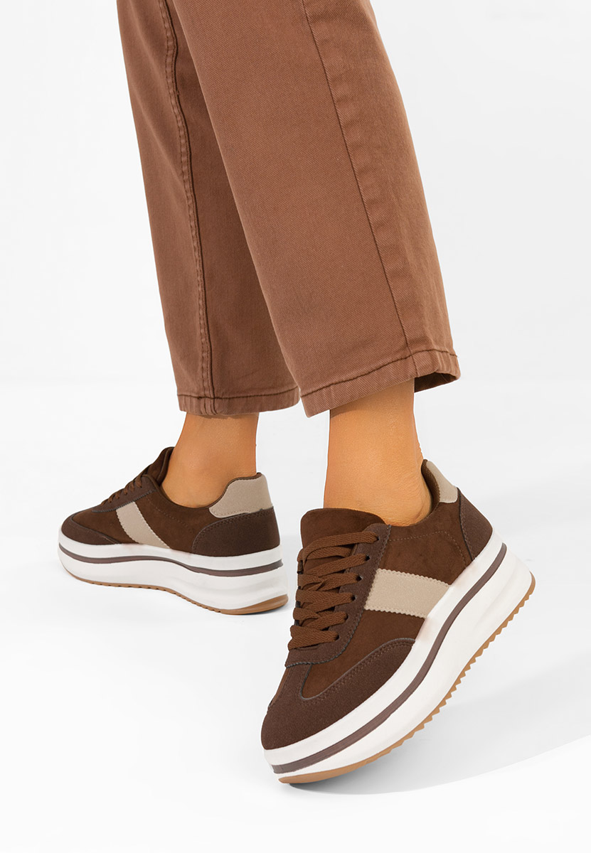 Sneakers con plateau Zashia marrone