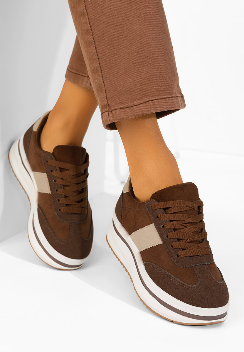 Sneakers con plateau Zashia marrone