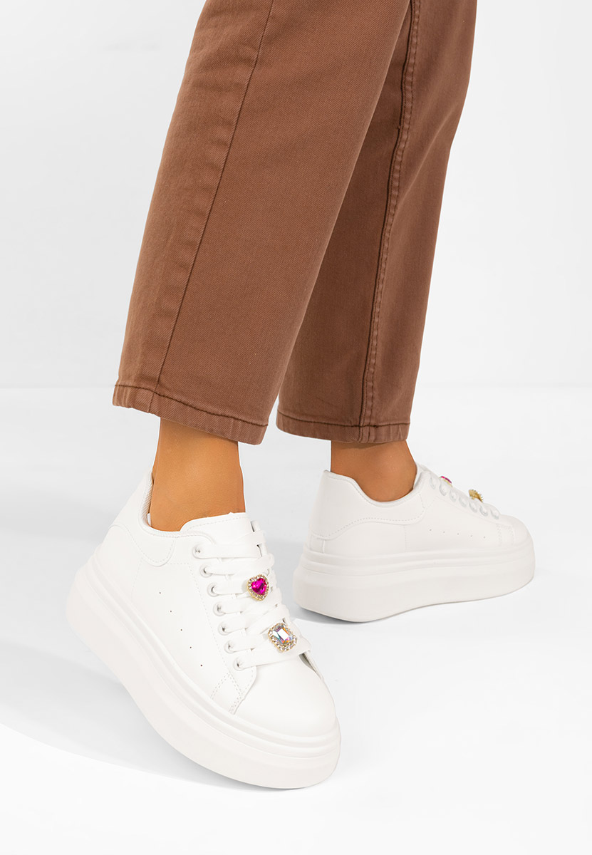 Sneakers con plateau Delaina bianchi