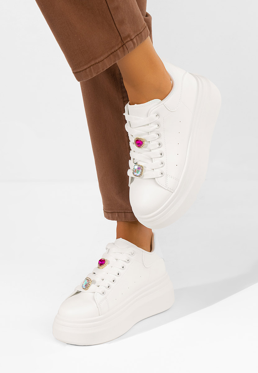 Sneakers con plateau Delaina bianchi