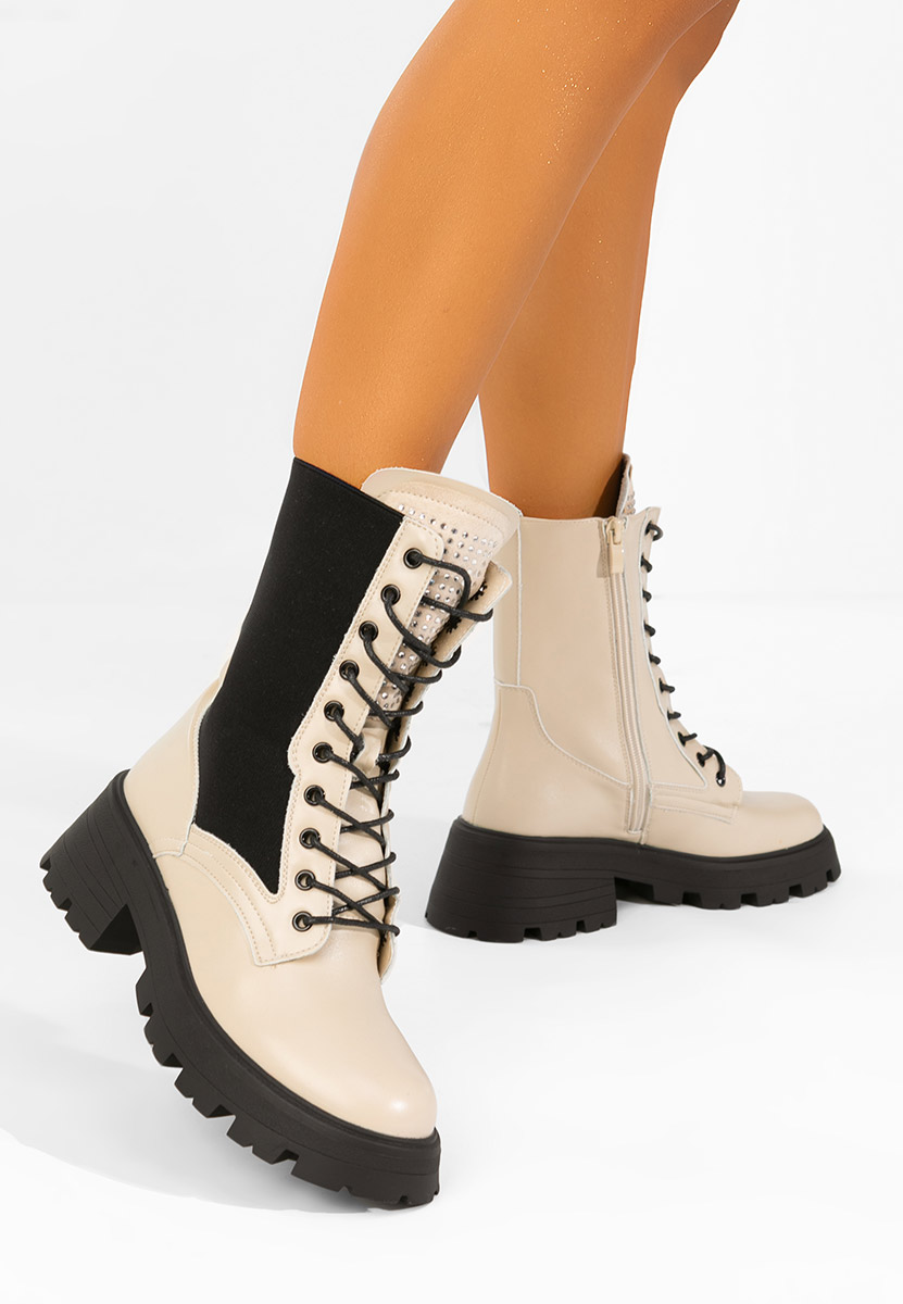 Stivali alti da donna Izniella beige