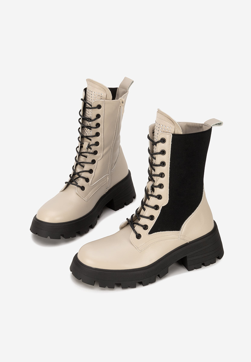 Stivali alti da donna Izniella beige