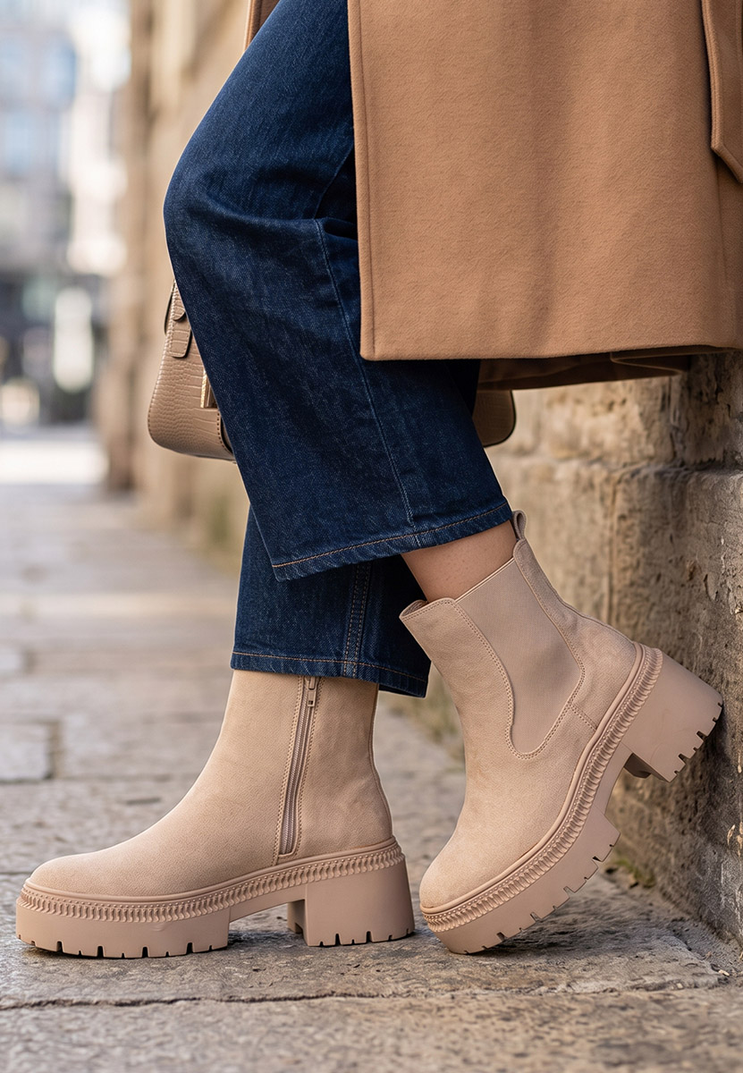 Stivaletto chelsea donna Mabelia beige
