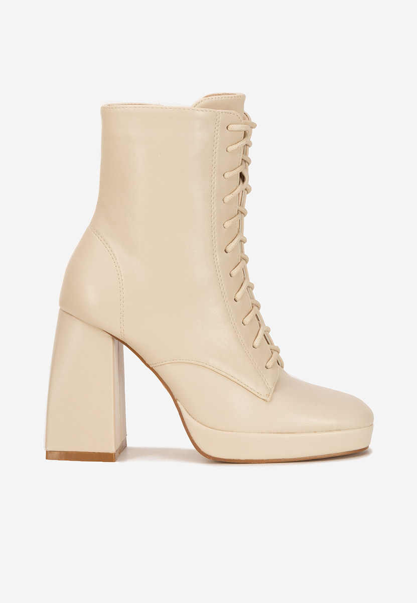 Tronchetti con tacco largo dama Siriela beige